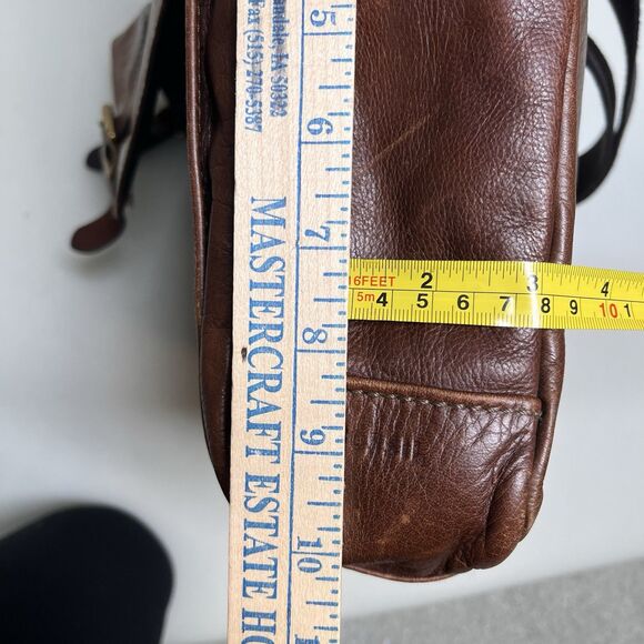 Fossil Leather Laptop Messenger Bag Brown Crossbody Shoulder Work Satchel Preppy - Picture 15 of 16